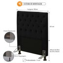 Ver imagem 3 de Cabeceira Cama Box Solteiro 90cm Cristal Suede Preto - JS Móveis