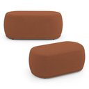 Ver imagem 1 de Kit 02 Puffs Decorativos Orgânicos Molly 02 Lugares Bouclê Terracota - Desk Design
