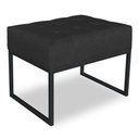 Ver imagem 4 de Kit 02 Puffs Lisa Suede Base Metálica Industrial Preto - Pallazio Cor Preto