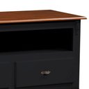 Ver imagem 4 de Rack para Sala com Pés Luis Xv 2 Gavetas e Nicho 60502 Linz Móveis - Preto/imbuia Glazer