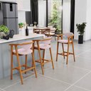 Ver imagem 2 de Kit 02 Banquetas Alta Para Cozinha Bancada Bar Sala de Jantar Fixa Cecília L02 Suede Rosê - Lyam Dec