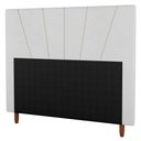 Ver imagem 1 de Cabeceira Cama Box Casal Dallas 140cm Sintético Branco - Desk Design