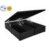 Base Box Baú Queen Bipartido Belos Sonhos Poliéster Preto 49x158x198 - 1