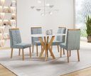 Ver imagem 1 de Sala de Jantar com Vidro 4 Cadeiras 1,20x0,90m - Andria - Art Salas