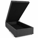 Ver imagem 1 de Mini Cama Box Baú Suede Cinza Chumbo 70x150cm - Genki Kenko Colchões