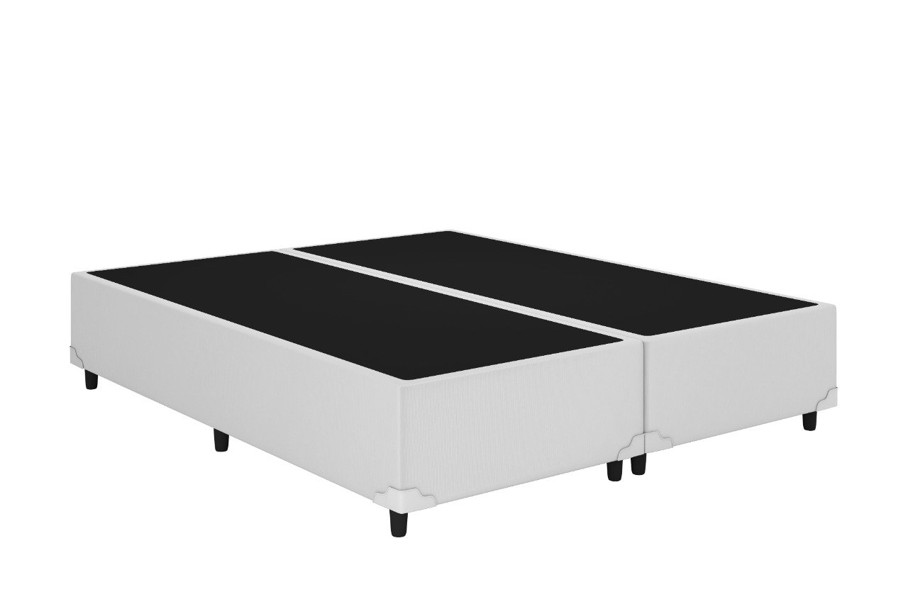 Base Box Casal Bipartido 138x188x38 Branco - Uniflex - 2