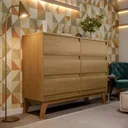 Ver mais imagens de Cômoda para Quarto Londres 6 Gavetas - Amêndoa