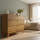 Ver imagem 2 de Cômoda para Quarto Londres 6 Gavetas - Amêndoa