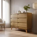 Ver imagem 1 de Cômoda para Quarto Londres 6 Gavetas - Amêndoa