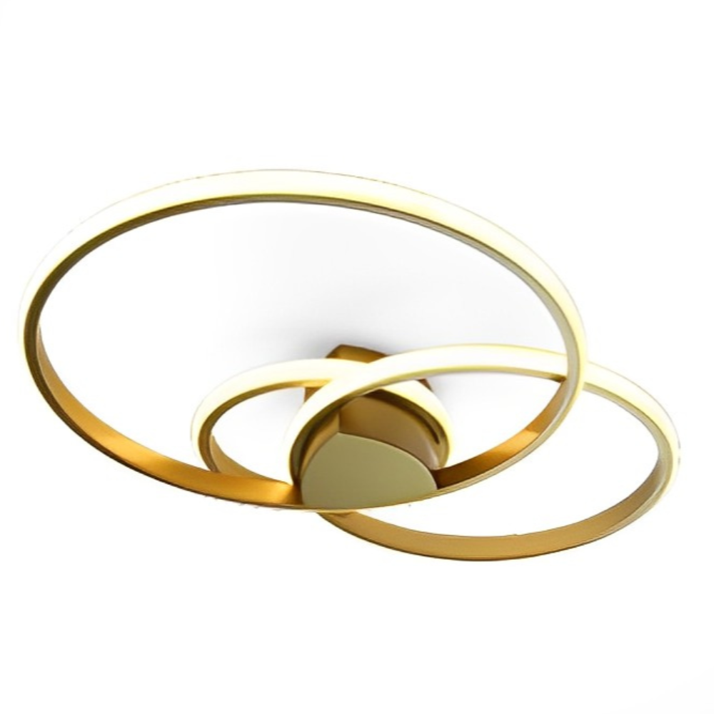 Plafon Arco Ring Anel Triplo Dourado Led 3000k Dourado SL Importações