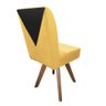 Kit 07 Cadeira Ana de Jantar Giratória Madeira Suede Mostarda e Sintético Preto - Dominic Decor - 4