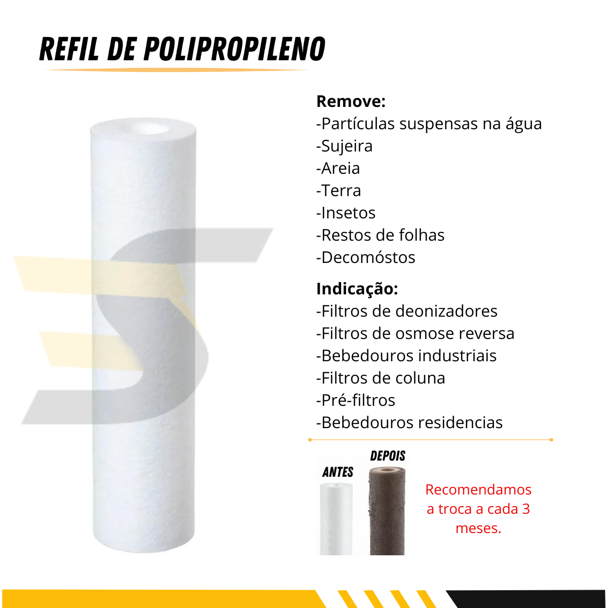 Refil Polipropileno para Filtro Snelfilter Sn-3103/pp-5m 5 Micra 5un - 2