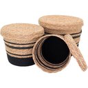 Ver imagem 3 de Cesta Fibra Preto 3pç com Tampa
