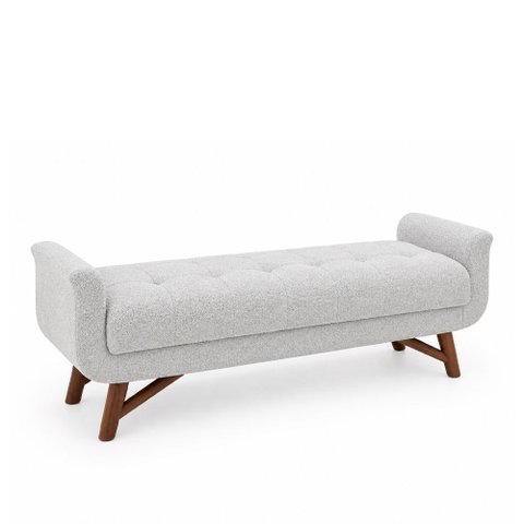Puff Recamier 160cm Andros Boucle Cinza - Sallar Home