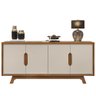 Balcão Buffet para Sala de Jantar 4 Portas 180cm Denie D04 Freijó/off White - Mpozenato - 6