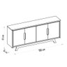 Balcão Buffet para Sala de Jantar 4 Portas 180cm Denie D04 Freijó/off White - Mpozenato - 4