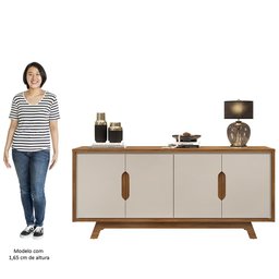 Balcão Buffet para Sala de Jantar 4 Portas 180cm Denie D04 Freijó/off White - Mpozenato - 5