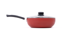 Ver imagem 1 de Panela Frigideira Tampa de Vidro WOK 24cm Antiaderente Alumínio - Vermelho