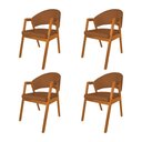 Ver imagem 1 de Kit 4 Cadeiras Helen para Sala Madeira Maciça Cerejeira Premium Assento Facto - Caramelo