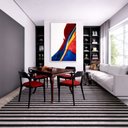 Ver imagem 4 de Quadro Canvas Abstrato Colorido 90x60cm Mold Branca