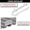 Ver imagem 4 de Estrutura Suporte Mini Trilho Fixador Placa Painel Solar Alumínio e Inox Para Telha Metálica Ondulad