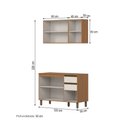 Ver imagem 4 de Cozinha Compacta Venaly 6 Portas 2 Gavetas com Tampo Cinamomo/Off White - Henn