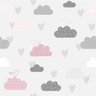 Papel de Parede Nuvens Baby Cinza e Rosa 41 - 2