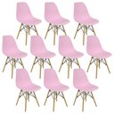 Ver imagem 3 de Kit 10 Cadeiras Charles Eames Eiffel Wood Design Rosa