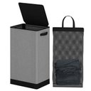 Ver imagem 4 de Cesto Roupa Suja 90l Dobrável com Tampa e Saco Removível Cinza