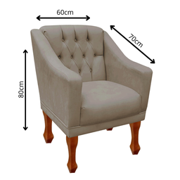 Kit 02 Poltronas Decorativa Resistente Grécia - Dritex:suede Cappuccino - 5