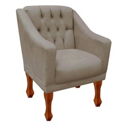 Kit 02 Poltronas Decorativa Resistente Grécia - Dritex:suede Cappuccino - 4