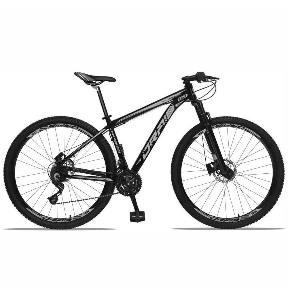 Bicicleta Aro 29 Drais 21v MTB Aluminun Câmbio Shimano Preto/Cinza 17" - 289