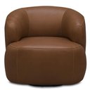 Ver imagem 3 de Poltrona Decorativa Giratória Orgânica para Sala Living Begur L06 Couro Marrom Claro - Lyam Decor