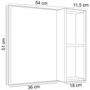 Ver imagem 4 de Armário para Banheiro com Espelho 60cm Ramona B06 Branco Carvalho - Lyam Decor