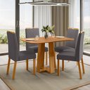 Ver imagem 2 de Conjunto Sala de Jantar Mesa Rubi 120x80 sem Vidro 4 Cadeiras Anitta Ype/veludo Cinza