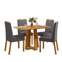 Ver imagem 1 de Conjunto Sala de Jantar Mesa Rubi 120x80 sem Vidro 4 Cadeiras Anitta Ype/veludo Cinza
