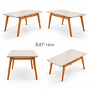 Ver mais imagens de Mesa de Jantar Retangular 120x80cm Pés em Madeira Maciça:Tampo Off White/Vidro