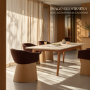 Ver imagem 6 de Mesa de Jantar Retangular 120x80cm Pés em Madeira Maciça:Tampo Off White/Vidro