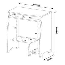 Mesa para Computador Artely Pixel Cor Branco - 3