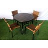 Kit 4 Cadeiras e Mesa com Tampo Ripado em Alumínio e Ombrelone para Piscina, Jardim, Edícula, Á - Vi - 6
