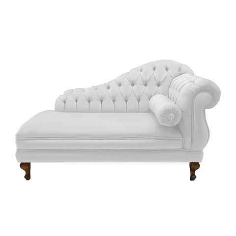 Recamier Divã Namoradeira Larissa 185cm Esquerdo de Quem Senta Corano Branco - Incasa Decor