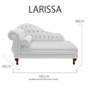 Ver imagem 4 de Recamier Divã Namoradeira Larissa 185cm Esquerdo de Quem Senta Corano Branco - Incasa Decor