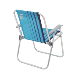 Cadeira de Praia Samoa Alta em Aluminio com Assento Azul - Tramontina - 3