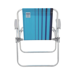 Cadeira de Praia Samoa Alta em Aluminio com Assento Azul - Tramontina - 2