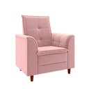 Ver mais imagens de Poltrona para Sala Confortável Decorativa Londres Suede Rosa
