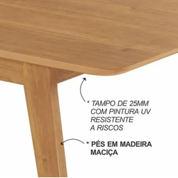 Mesa Elegance 4 Cadeiras Ágata 1,20 Linho Cinza Jcm Cinamomo - 4