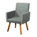 Ver imagem 3 de Kit 2 Poltronas Decorativas Nina Estampado Floral Verde Água D45 - D'Rossi