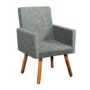 Ver imagem 2 de Kit 2 Poltronas Decorativas Nina Estampado Floral Verde Água D45 - D'Rossi