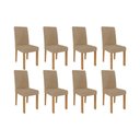 Ver imagem 1 de Kit 8 Cadeiras Sala Jantar Maia 8 Un Nature/suede Gengibre Bege - Cimol