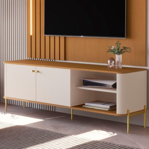 Rack para TV Rack Bruma Nobre 58 Polegadas 143cm MDF Off White Nature